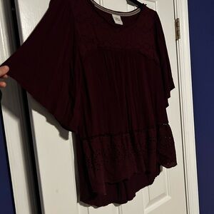 Knox Rose Deep Burgundy Blouse